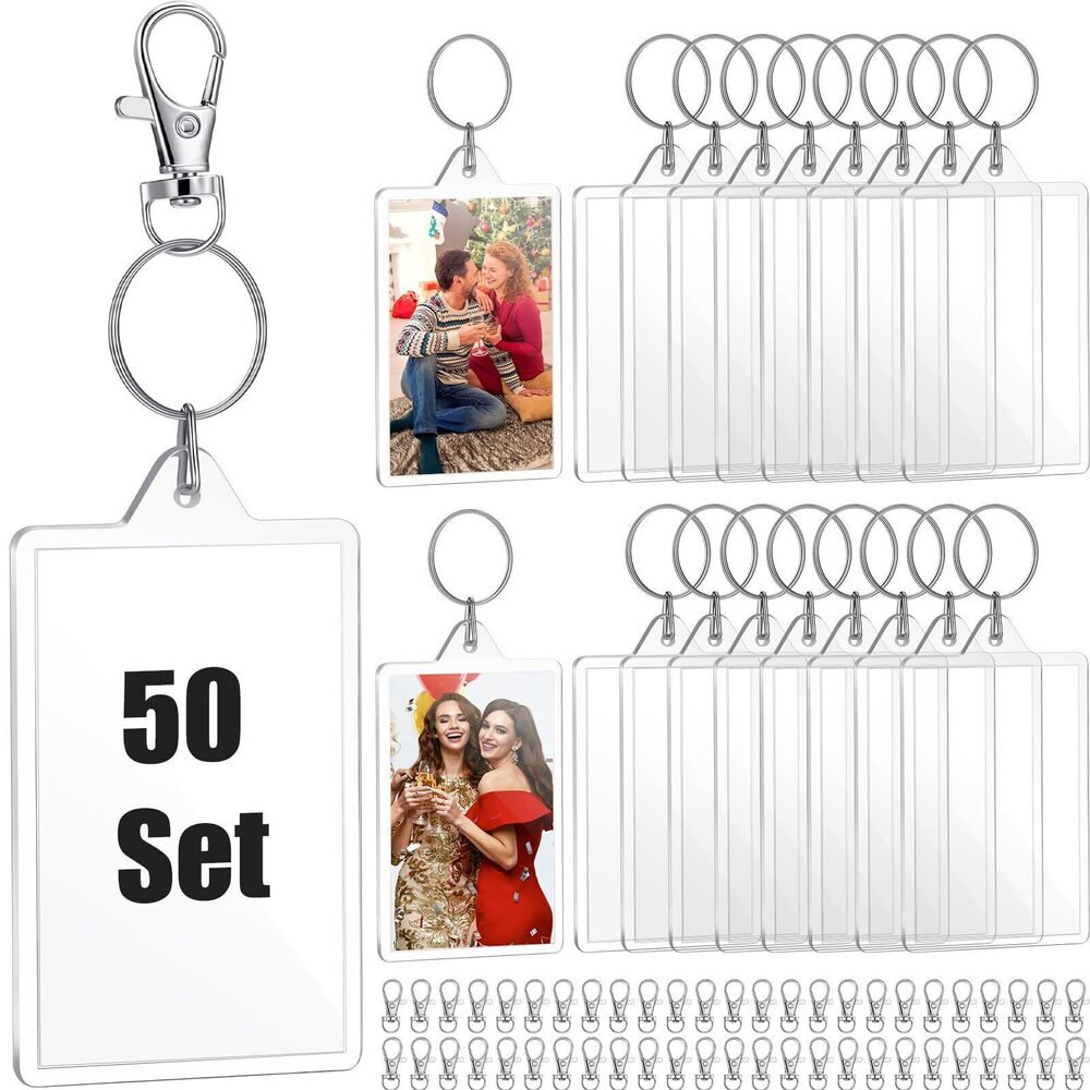 2801 50 Sets 2 x 3 Inch Acrylic Photo Frame Keychain Holder Photo Picture - Picture 1 of 6